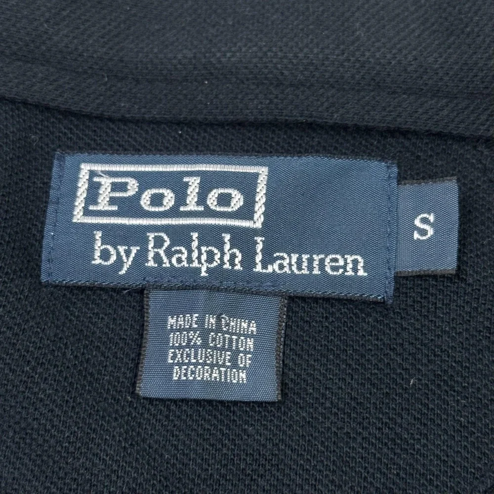 Polo Ralph Lauren Button-Up V-Neck Cardigan Sweater Mens Small Black Cotton